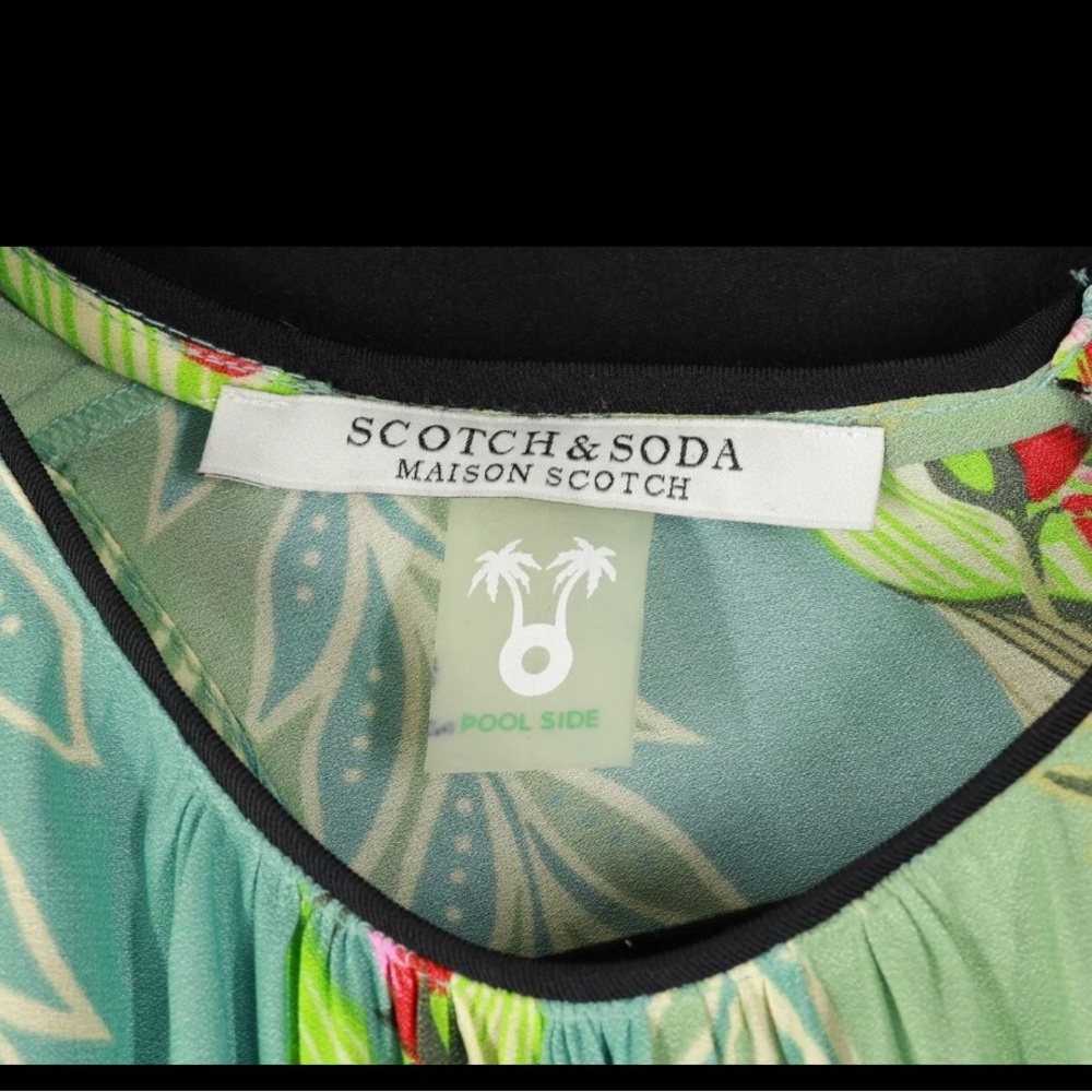 Scotch & Soda Floral Mint Green Teal Halter Jumpsuit - Picture 4 of 4